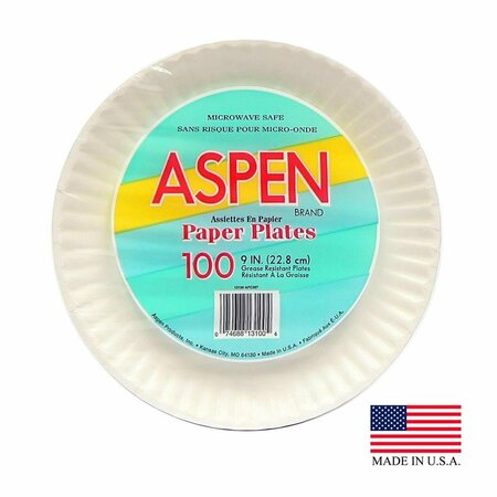 ASPEN PRODUCTS PE 13109 Easy Way 9 in. Coated Paper Plate, White 43066/120-7  (PE)